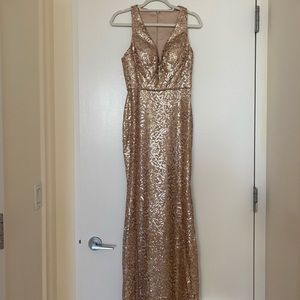 ✨NWT Bari Jay Champagne Floral Gown✨